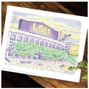 LSU Tiger Stadium Word Art Print 16in x 20in